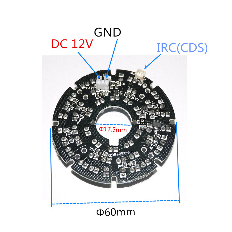 CCTV Accessories infrared light 48 Grain IR LED board for Surveillance cameras night vision diameter 60mm