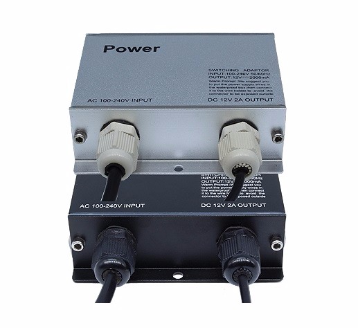 12V 24V 2A 2000mA 24W 1 Channel Outdoor Rainproof Power Adapter Supply for CCTV Camera