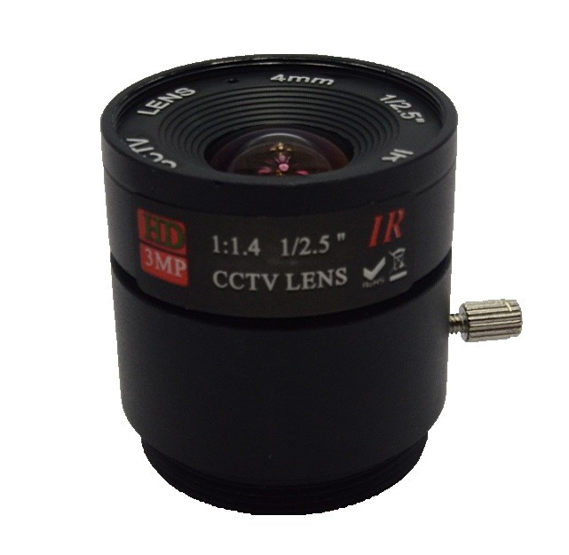 3.0 MegaPixel 4mm 59 Degree Angle 1 2.5 Mount CS Aperture F1.4 CCTV Fixed Lens For CCTV Camera