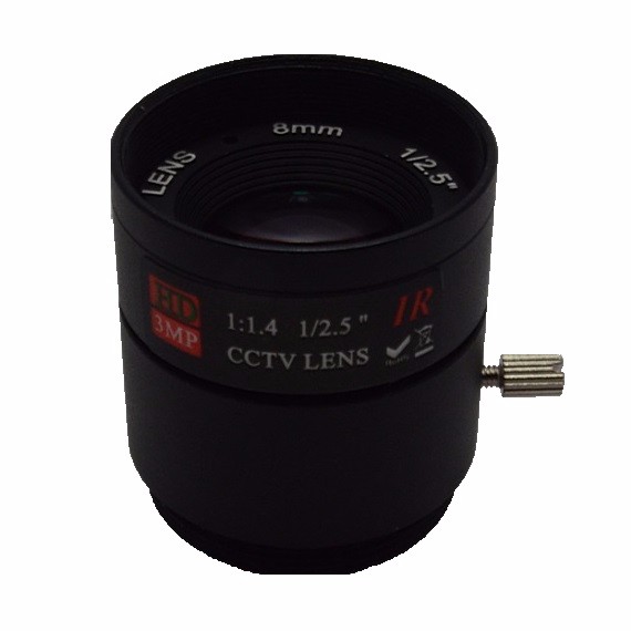 3.0 MegaPixel 8mm 37 Degree Angle 1 2.5 Mount CS Aperture F1.4 CCTV Fixed Lens For CCTV Camera