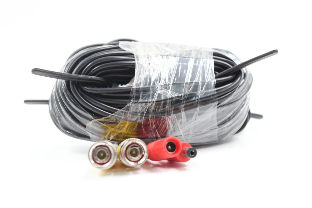 Free shipping BNC cable 60ft Power video Plug and Play Cable for CCTV camera system 4pcs lot