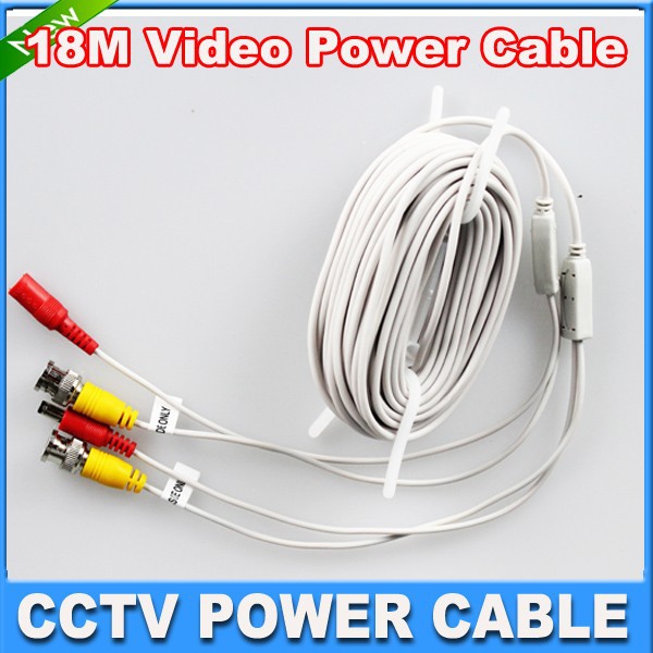 BNC cable 60feet Power video Plug and Play Cable cctv power video cable for CCTV camera system