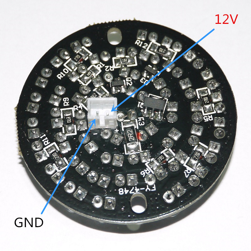 CCTV Accessories infrared light 48 Grain 850nm IR LED board for Surveillance cameras night vision diameter 47mm