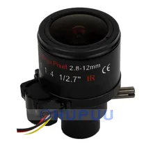 LF2812-D14-3MP-F1.4-IR-CD 2.8-12mm Auto Iris D14 mount CCTV security Camera lens 1/2.7" 3MP