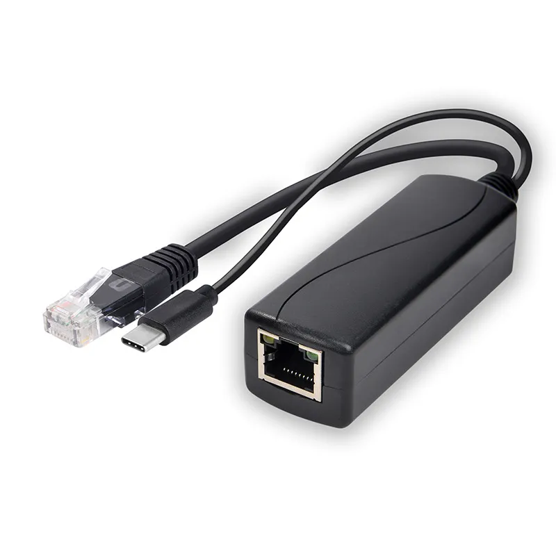 Standard POE 48V to 5V 2.4A USB Type C POE Splitter for Raspberry